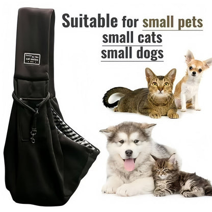 Dog Sling Carrier for Small Dogs & Cats, Crossbody Pet Sling Bag with Safety Leash