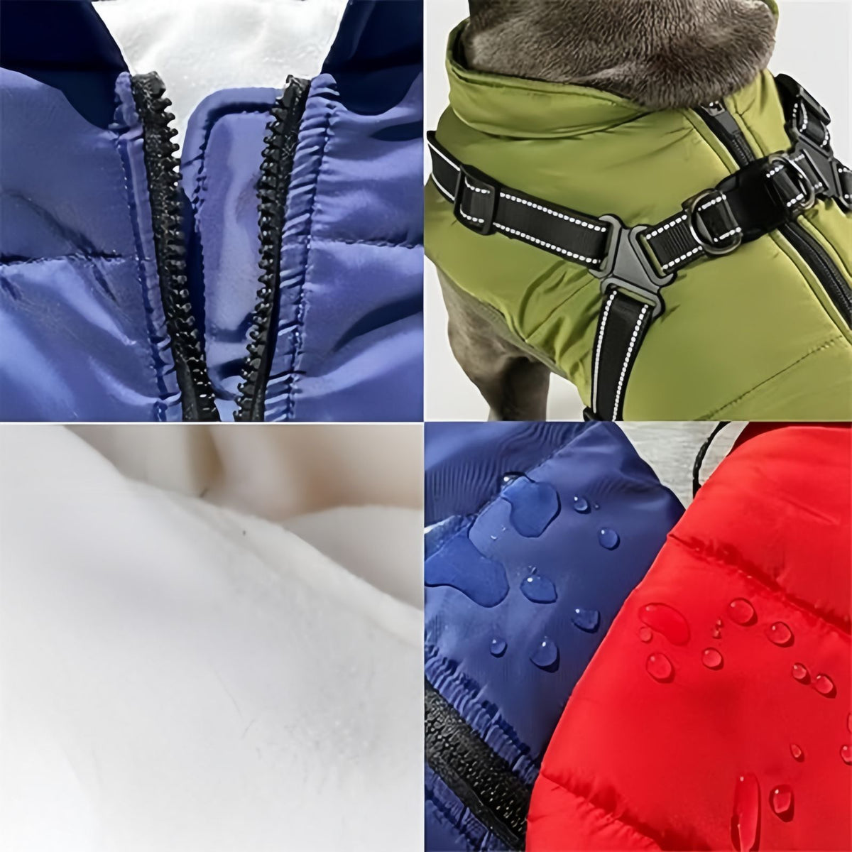 Waterproof Dog Winter Coat with Built-in Harness, Warm Reflective Dog Jacket