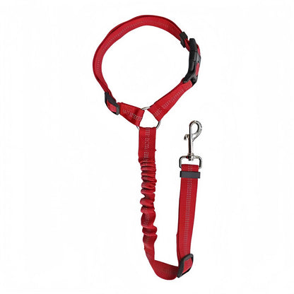 Dog Car Seat Belt Reflective Elastic Safety Leash, Adjustable Nylon Pet Car Restraint with Shock Absorbing Bungee