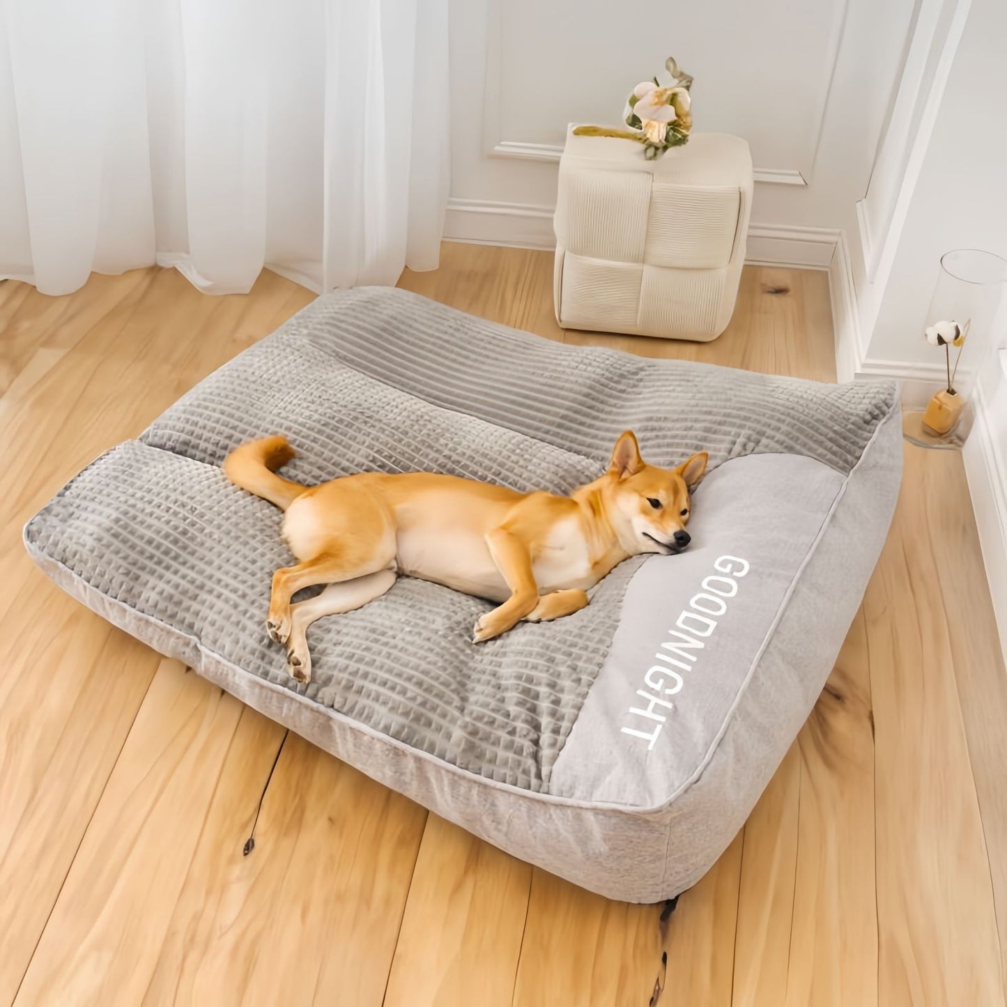 Thick Washable Dog Cushion Bed, Calming Pet Sofa for Medium & Large Dogs