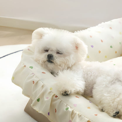 Soft INS Style Bolster Dog and Cat Bed, Rectangle Dog Bed for Small Dogs and Cats