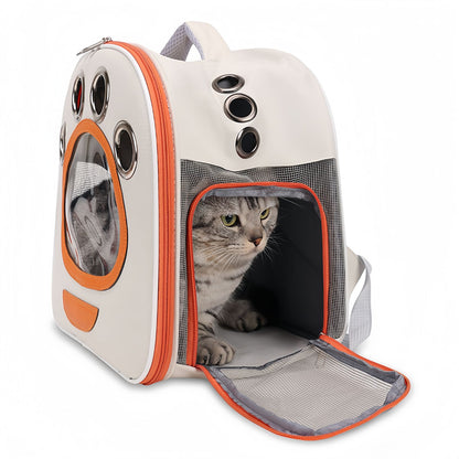 Foldable Cat Carrier Backpack with Window, Breathable Travel Cat Backpack