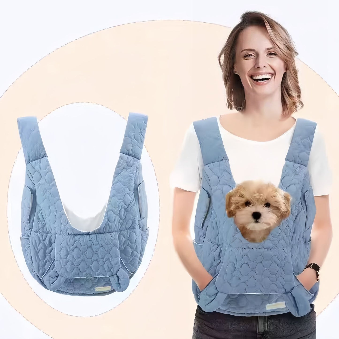 Dog Backpack Carrier for Small Dogs, Breathable Front Carrying Dog Carrier with Storage Pocket