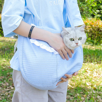 Pet Sling Carrier for Cats & Small Dogs, Hands-Free Cat Carrier Shoulder Bag for Travel & Outdoor