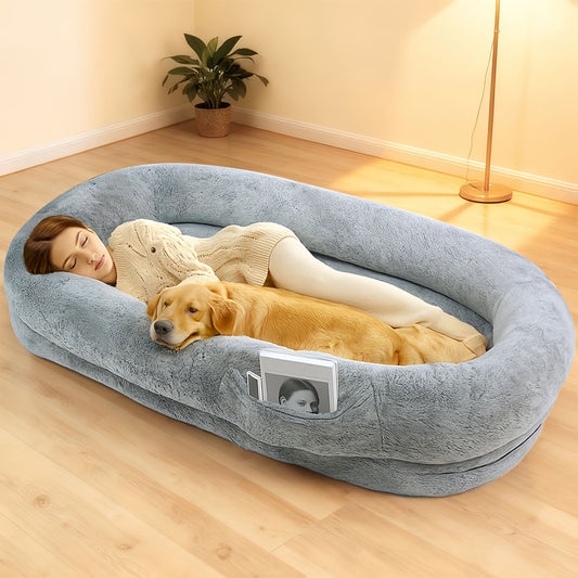 Human Sized Dog Bed, Oversized Plush Dog Bed with Removable Cover