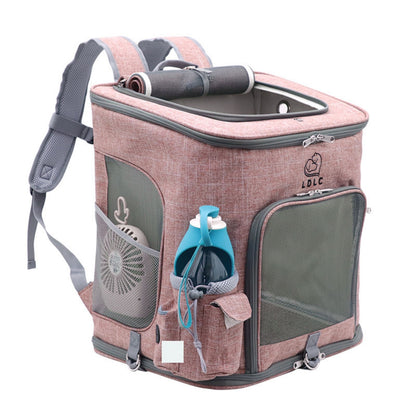 Cat Carrier Backpack for Large Cats, Foldable Cat Backpack Carrier with Breathable Mesh