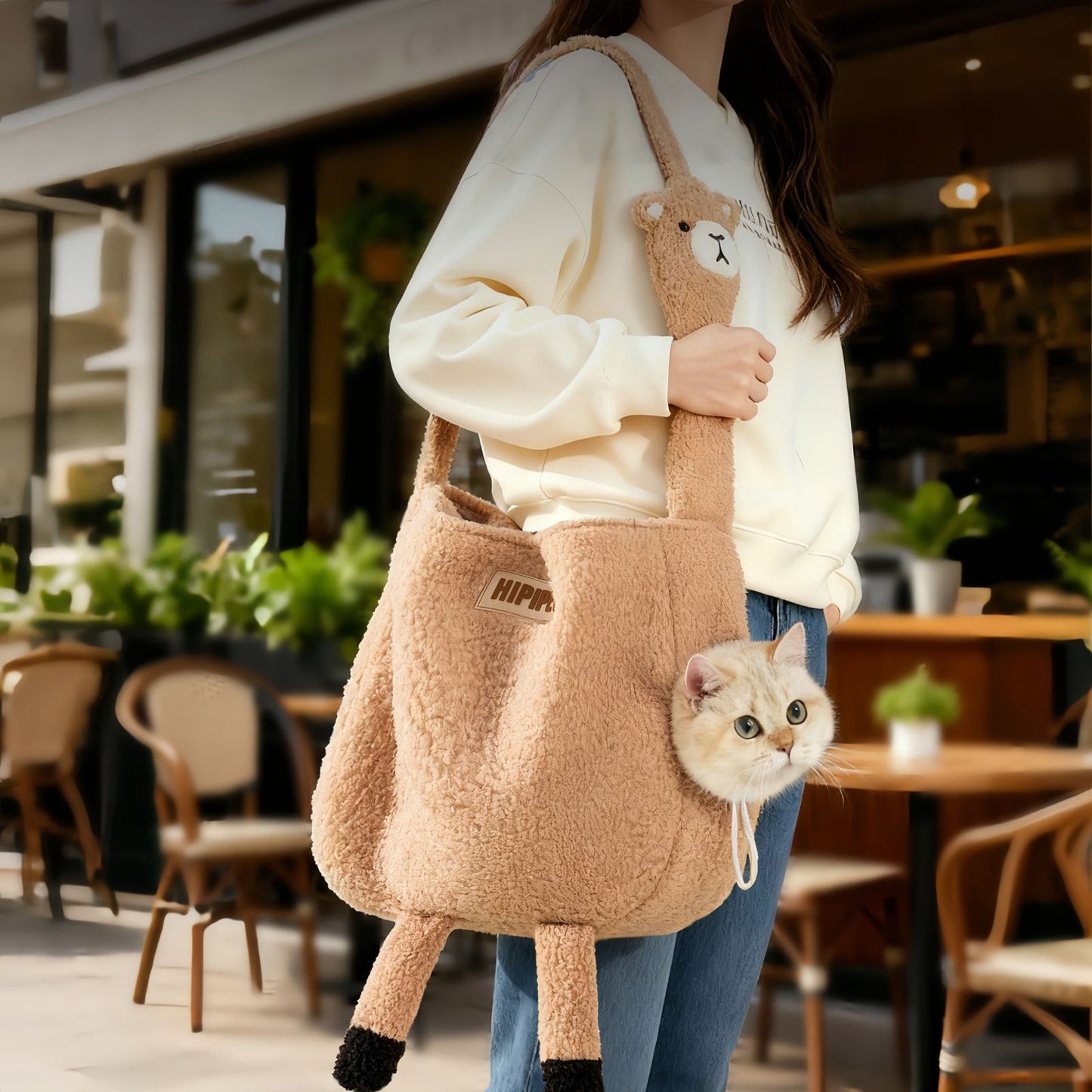 Soft Cat Carrier Bag with Head Out Opening, Pet Sling Carrier for Small Dogs & Cats