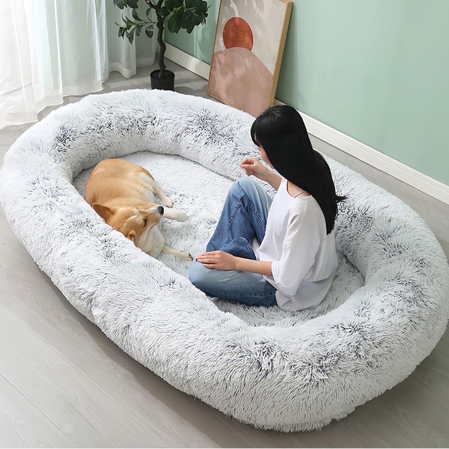 Human Sized Dog Bed, Comfort Luxury Dog Bed for Humans, Extra Large Plush Dog Bed