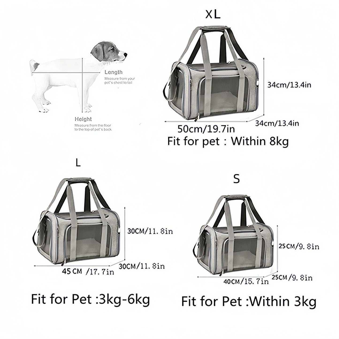 Soft Sided Dog Carrier for Small Dogs & Cats, Breathable Travel Pet Carrier Bag