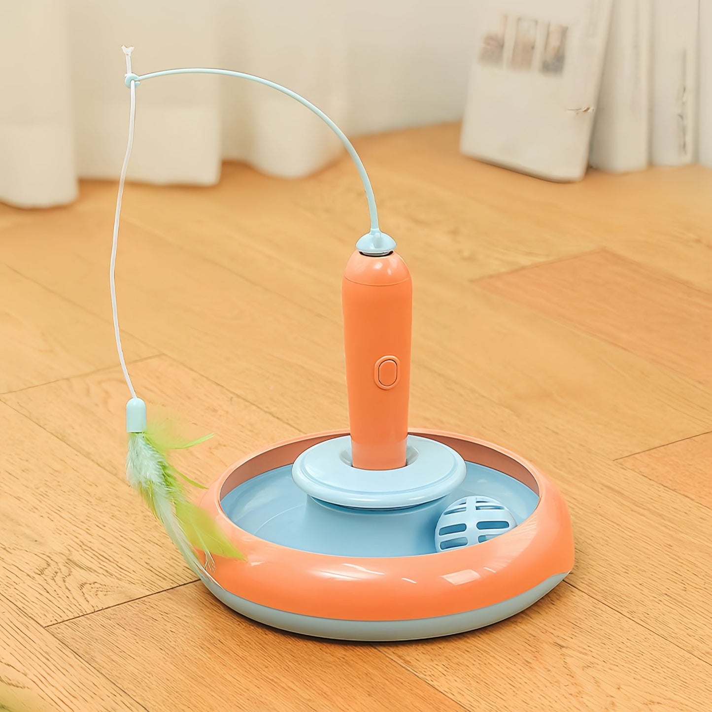 Automatic Interactive Cat Toy with Rotating Feather & Ball, Self Play Cat Toy for Indoor Cats
