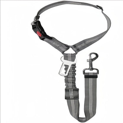 Dog Car Seat Belt with Elastic Bungee, Adjustable Safety Seat Belt for Dogs with Lockable Clip and 360° Swivel Hook