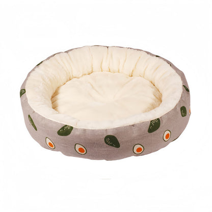 Round Cat Bed, Cozy Donut Cat Bed for Cats and Small Dogs