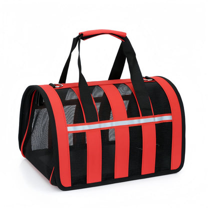 Soft Sided Cat Carrier Bag with Breathable Mesh, Foldable Cat Travel Carrier with Shoulder Strap