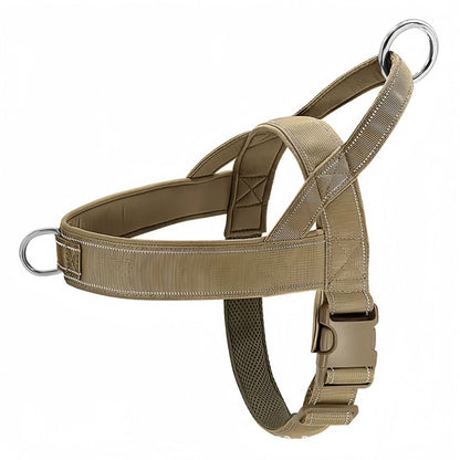 Large Dog Harness No Pull with Handle, Reflective Tactical Dog Harness Adjustable Pet Vest for Training Walking