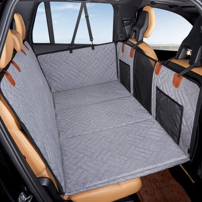 Dog Car Back Seat Cover Waterproof, Non-Slip Hammock with Hard Bottom for Pets, Fits Most Cars, SUVs & Trucks