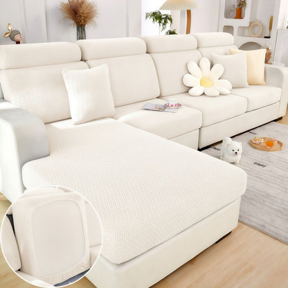 Stretch Couch Cushion Covers for Sectional Sofas, Washable Sofa Seat Covers with 360° Full Wrap Design