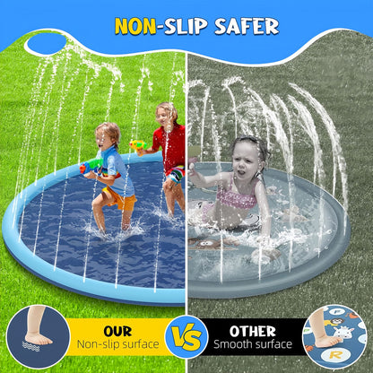 Dog Splash Pad with Sprinkler, Non-Slip Dog Sprinkler Pool for Summer Cooling