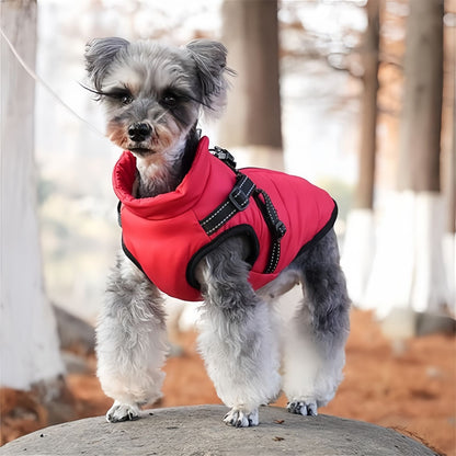 Waterproof Dog Winter Coat with Built-in Harness, Warm Reflective Dog Jacket