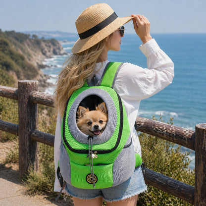 Travel Dog Carrier Backpack for Small Dogs & Cats, Breathable Mesh Pet Backpack Carrier with Head Out Design