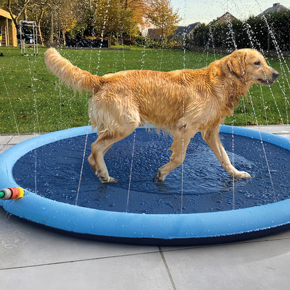 Dog Splash Pad with Sprinkler, Non-Slip Dog Sprinkler Pool for Summer Cooling