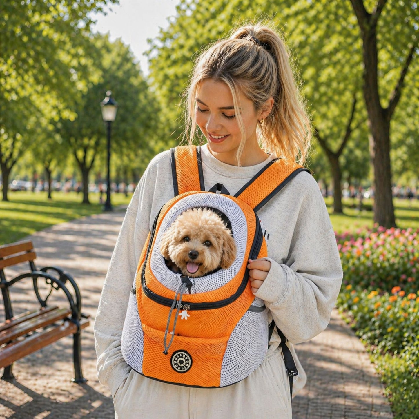 Travel Dog Carrier Backpack for Small Dogs & Cats, Breathable Mesh Pet Backpack Carrier with Head Out Design