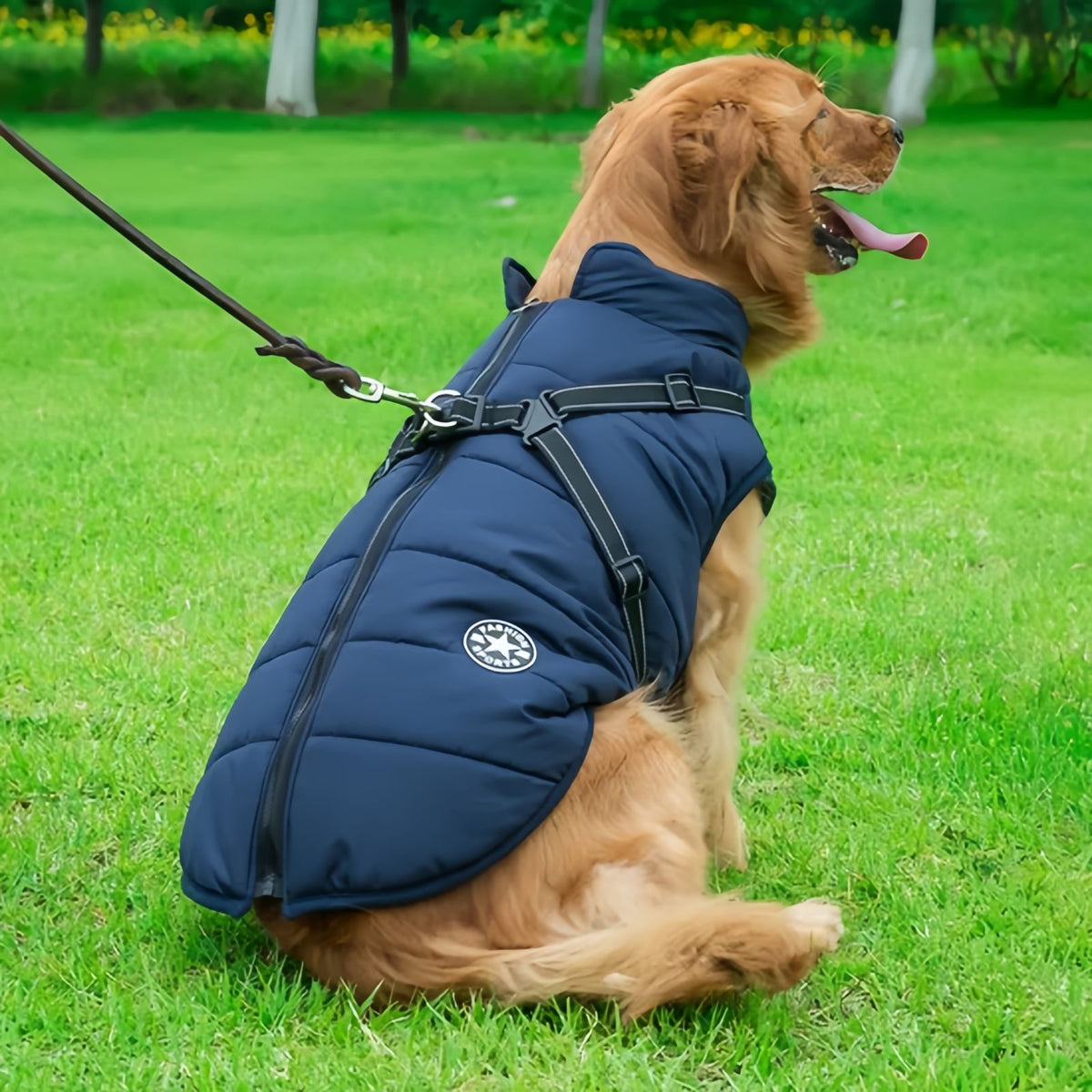 Waterproof Dog Winter Coat with Built-in Harness, Warm Reflective Dog Jacket