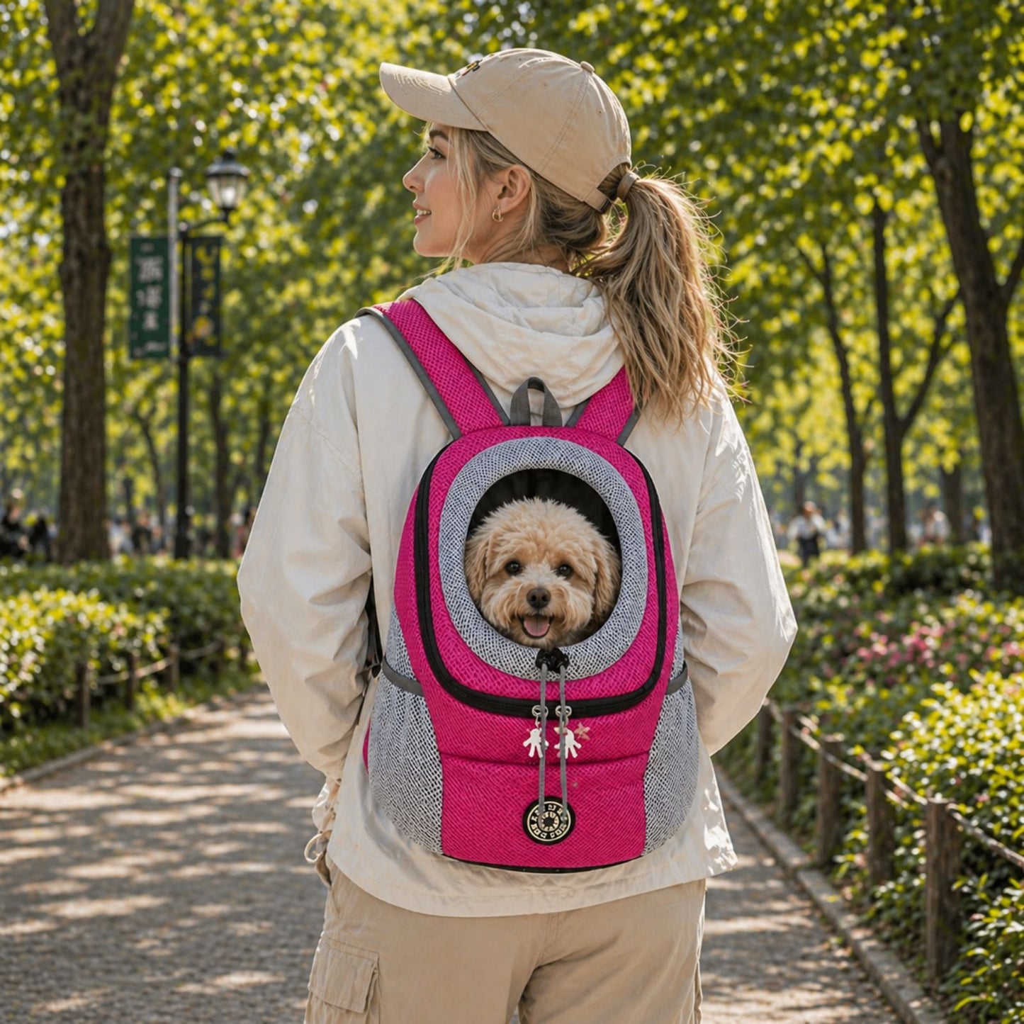 Travel Dog Carrier Backpack for Small Dogs & Cats, Breathable Mesh Pet Backpack Carrier with Head Out Design