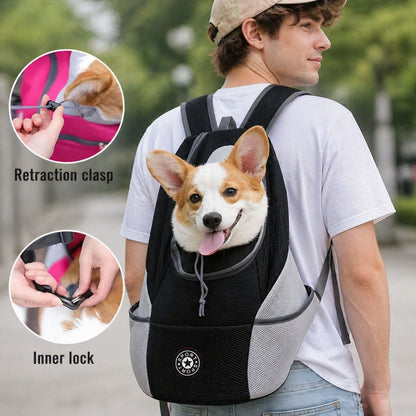 Travel Dog Carrier Backpack for Small Dogs & Cats, Breathable Mesh Pet Backpack Carrier with Head Out Design