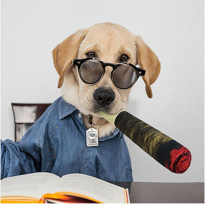 Funny Squeaky Cigar Dog Toy Plush Chew Toy for Small & Medium Dogs, Interactive Durable Dog Toy