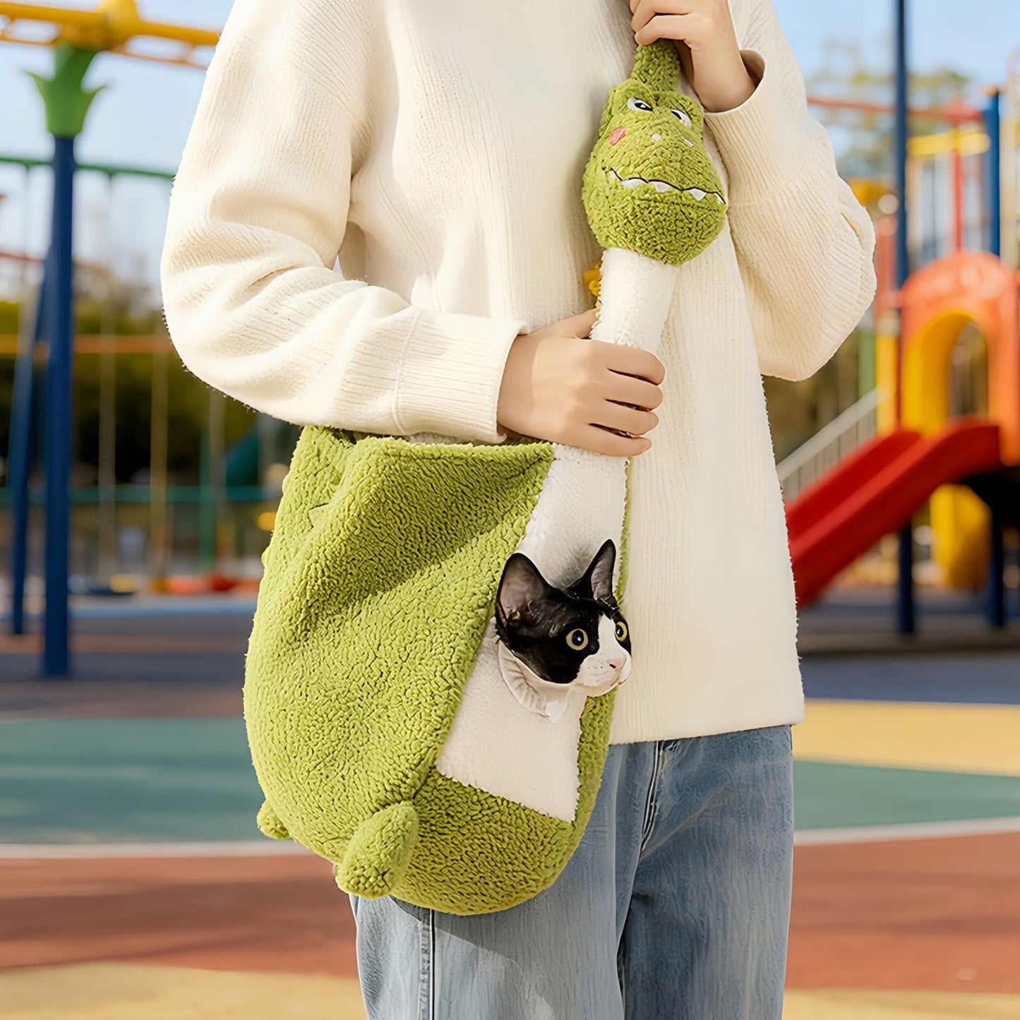 Soft Cat Carrier Bag with Head Out Opening, Pet Sling Carrier for Small Dogs & Cats