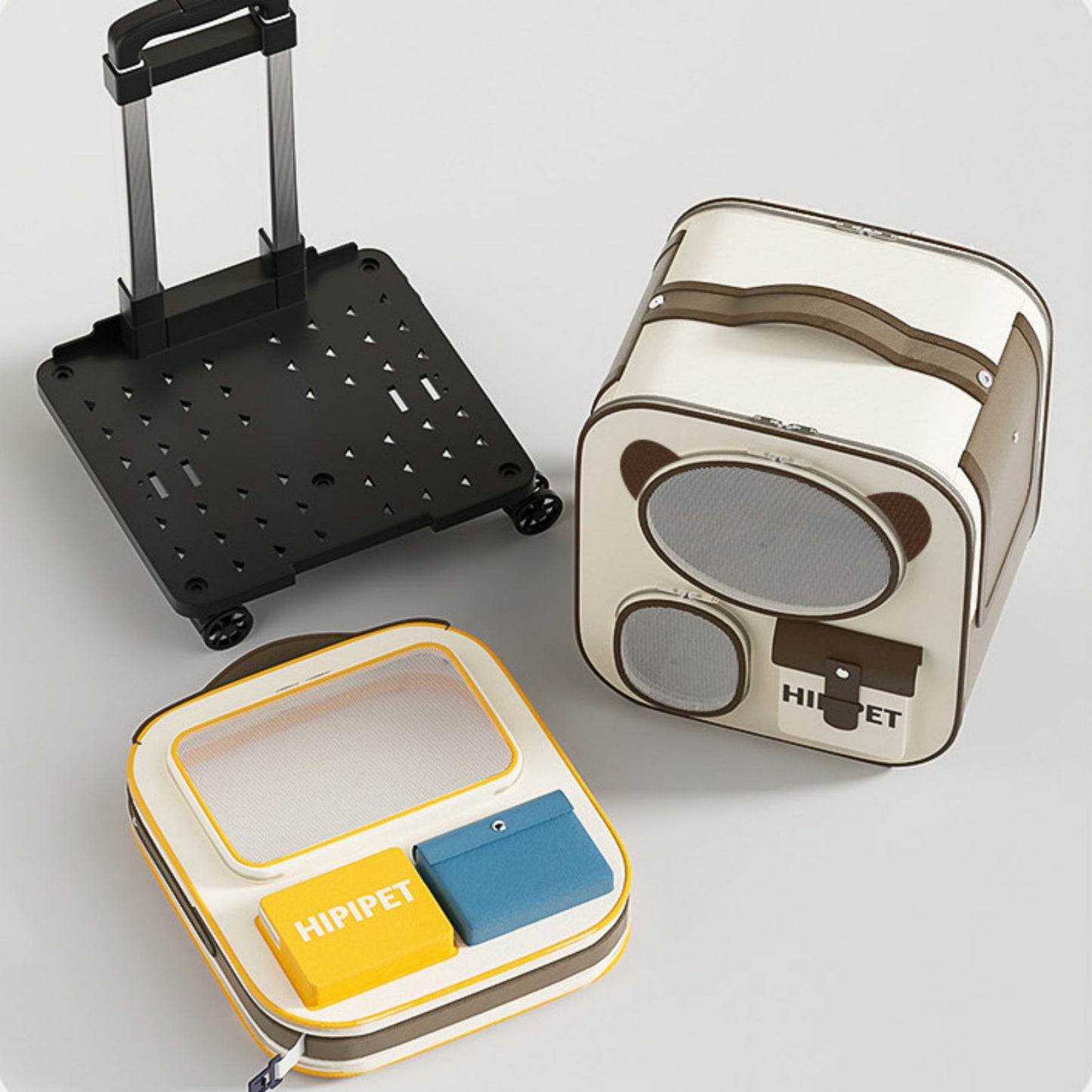 Cat Carrier with Wheels and Handle, Rolling Cat Carrier Backpack for Travel