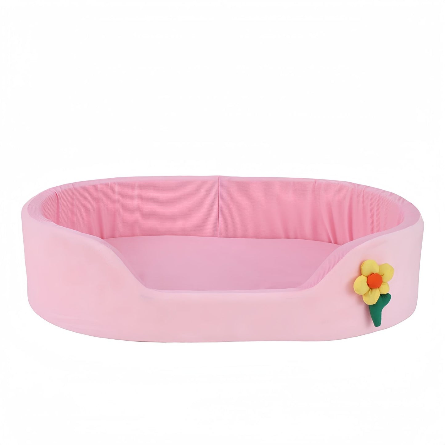 Cooling Dog Bed for Small & Medium Dogs, Oval Bolster Dog Bed with Removable Cushion