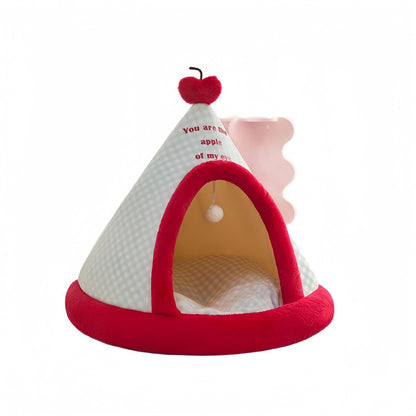 Christmas Dog Tent Bed and Cat Tent Bed, Tent Bed for Cats and Small Dogs
