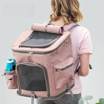Cat Carrier Backpack for Large Cats, Foldable Cat Backpack Carrier with Breathable Mesh