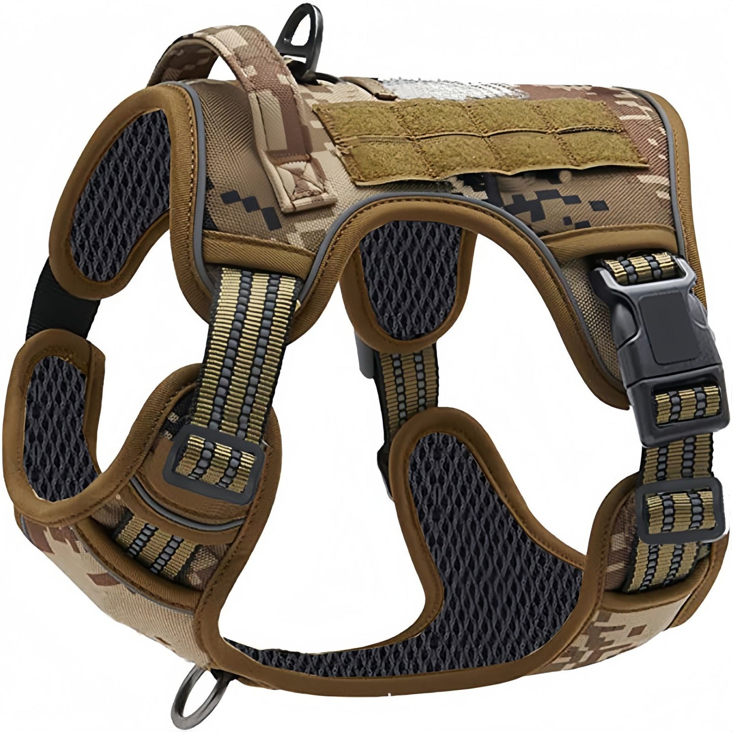 No Pull Tactical Dog Harness with Handle, Adjustable Reflective Pet Harness for Medium & Large Dogs Training Walking