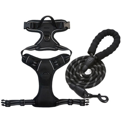 No Pull Dog Walking Harness with Handle, Reflective Outdoor Front & Back Clip Adjustable Dog Harness for Small to Large Dogs