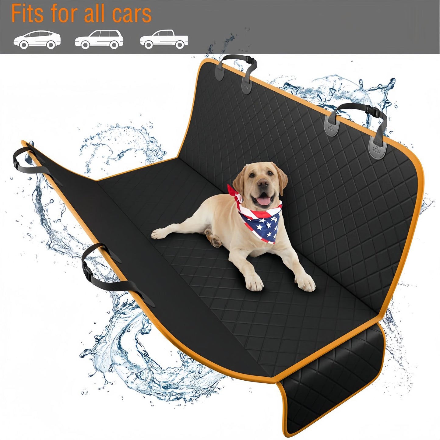 Waterproof Thick Dog Car Seat Cover for Back Seat, Non-Slip Hammock Fits Most Vehicles