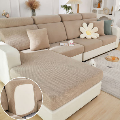 Stretch Couch Cushion Covers for Sectional Sofas, Washable Sofa Seat Covers with 360° Full Wrap Design