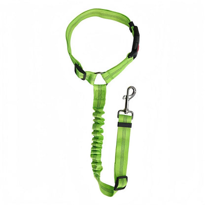 Dog Car Seat Belt Reflective Elastic Safety Leash, Adjustable Nylon Pet Car Restraint with Shock Absorbing Bungee