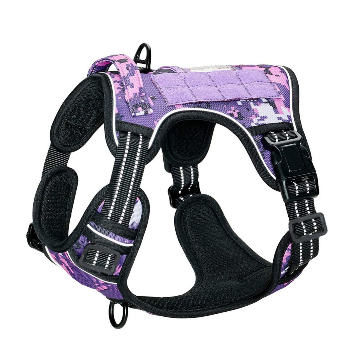 No Pull Tactical Dog Harness with Handle, Adjustable Reflective Pet Harness for Medium & Large Dogs Training Walking