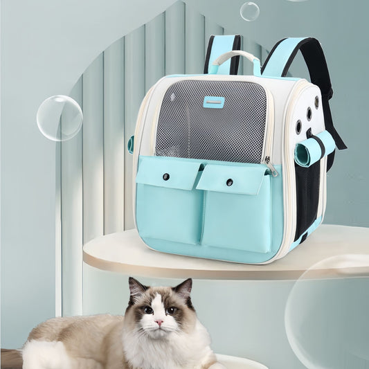 Breathable Cat Backpack Carrier, Spacious Pet Carrier Backpack for Travel, Lightweight & Foldable Cat Travel Bag