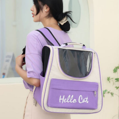 Cat Backpack Carrier with Clear Window, Breathable Pet Travel Backpack for Cats