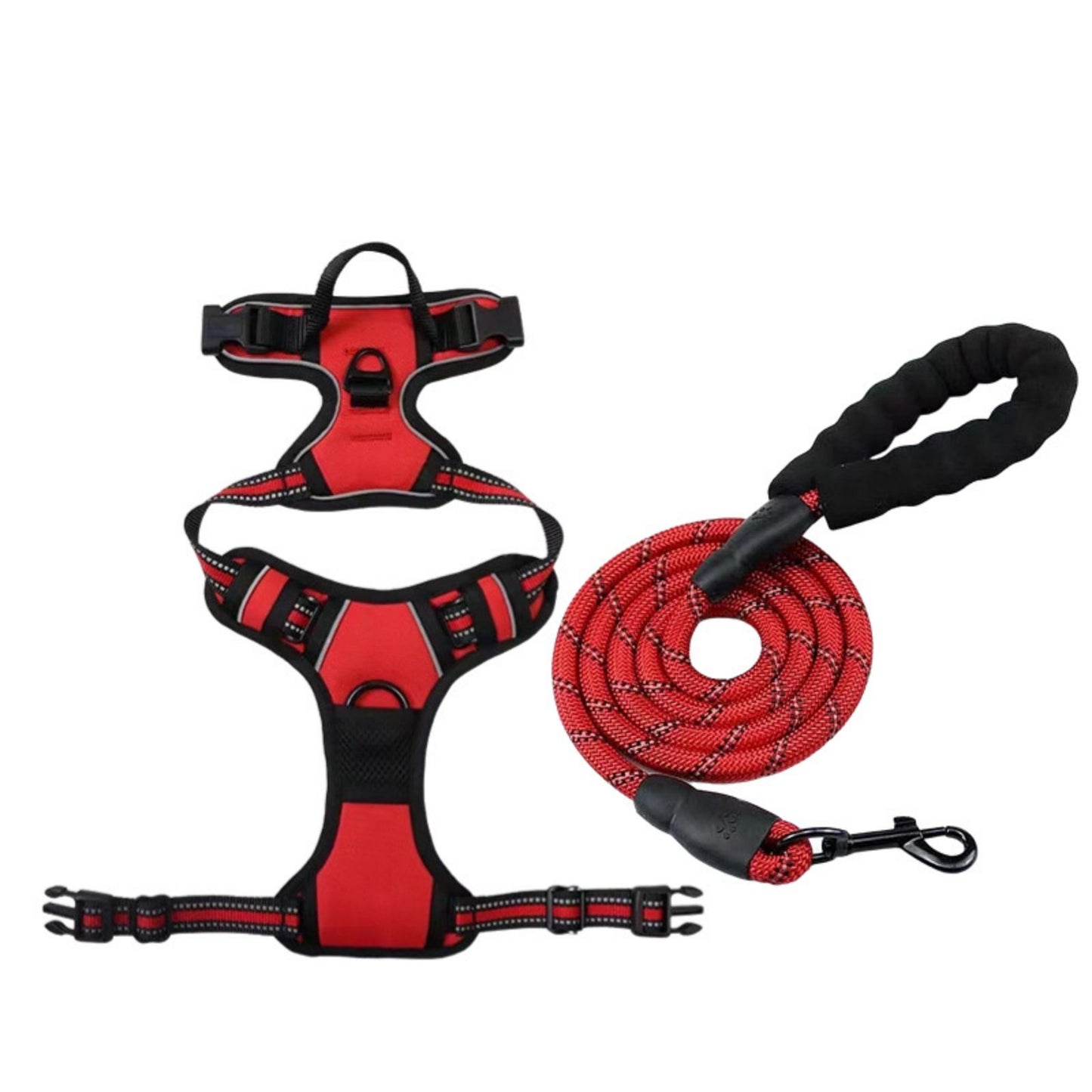 No Pull Dog Walking Harness with Handle, Reflective Outdoor Front & Back Clip Adjustable Dog Harness for Small to Large Dogs