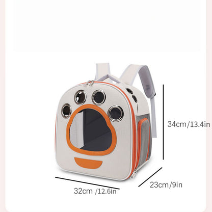 Foldable Cat Carrier Backpack with Window, Breathable Travel Cat Backpack