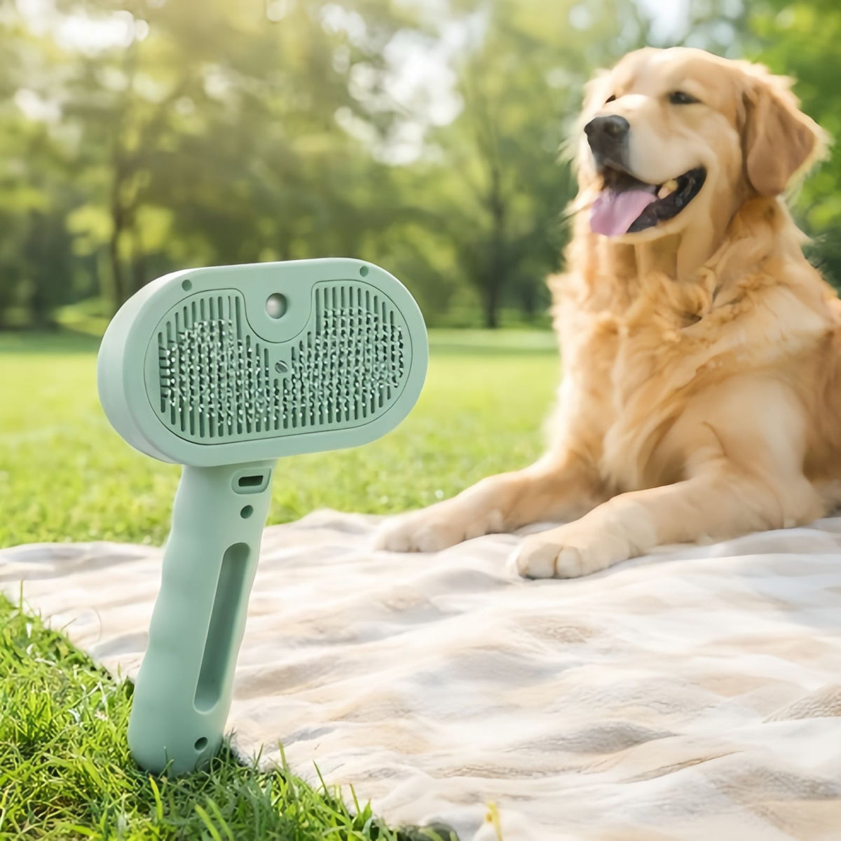 3-in-1 Pet Steam Brush for Cats and Dogs, Self Cleaning Spray Grooming Brush for Pet Hair Removal