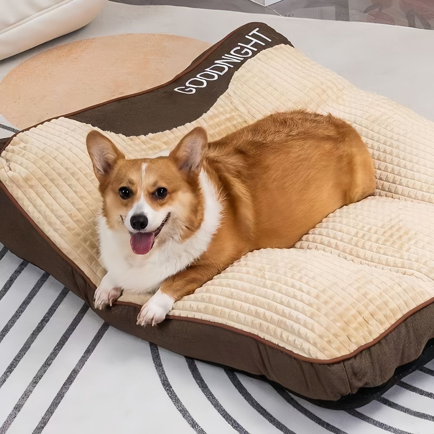 Thick Washable Dog Cushion Bed, Calming Pet Sofa for Medium & Large Dogs