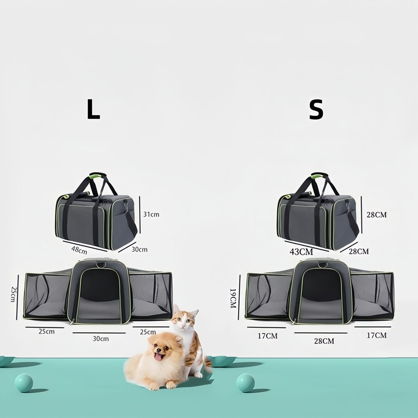 Expandable Airline Travel Pet Carrier for Cats & Small Dogs, Soft Sided Travel Bag for Car & Outdoor Use