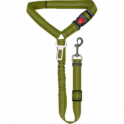Dog Car Seat Belt with Elastic Bungee, Adjustable Safety Seat Belt for Dogs with Lockable Clip and 360° Swivel Hook