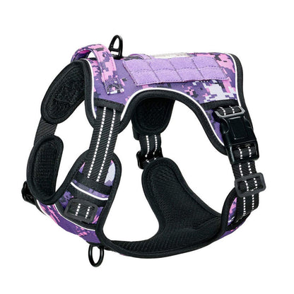 No Pull Tactical Dog Harness with Handle, Adjustable Reflective Pet Harness for Medium & Large Dogs Training Walking