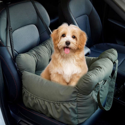 Secure Dog Car Seat Bed, Anti-Slip Dog Booster Seat for Small Dogs & Cats